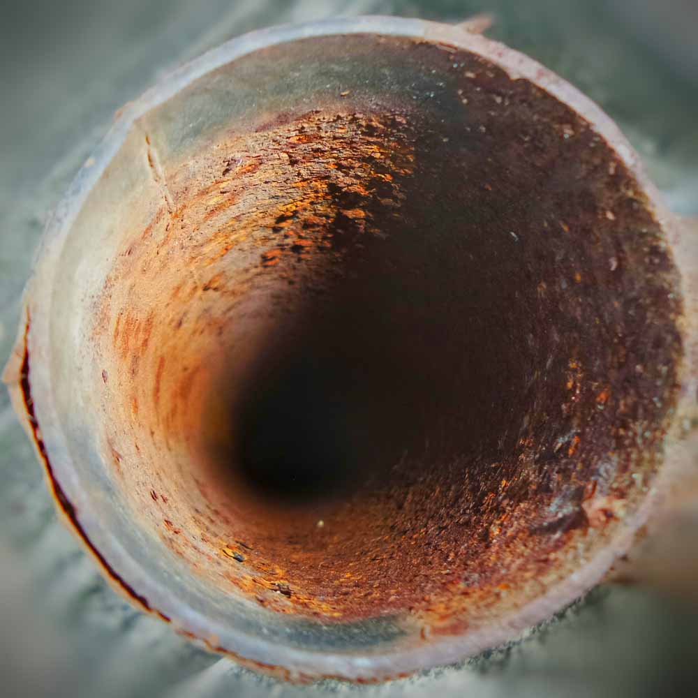 minor corrosion in pipe interior minor corrosion in pipe interior