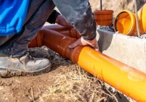 repairing a sewer line